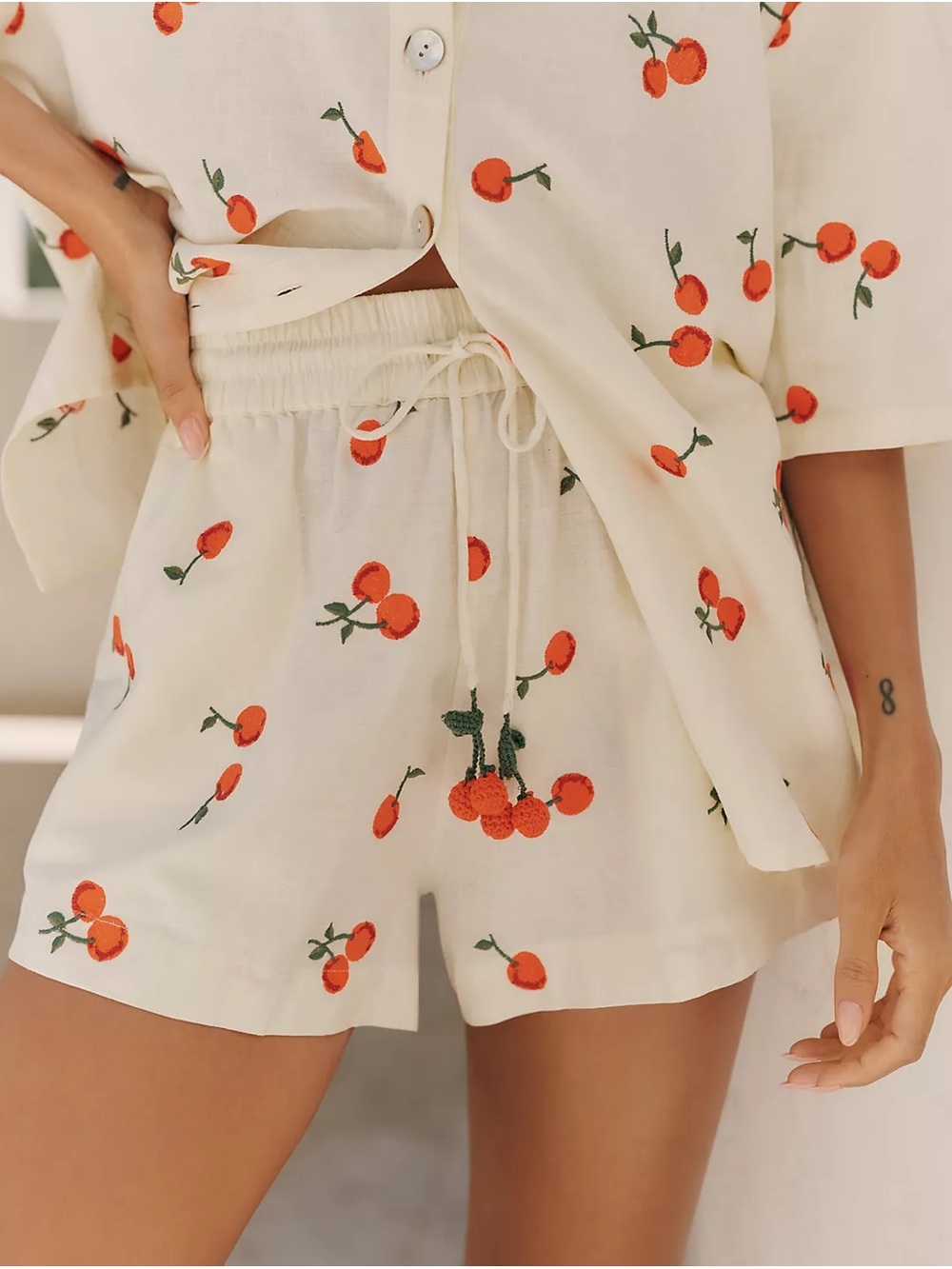 Farm Rio x Anthropologie Cotton Cherry Shorts